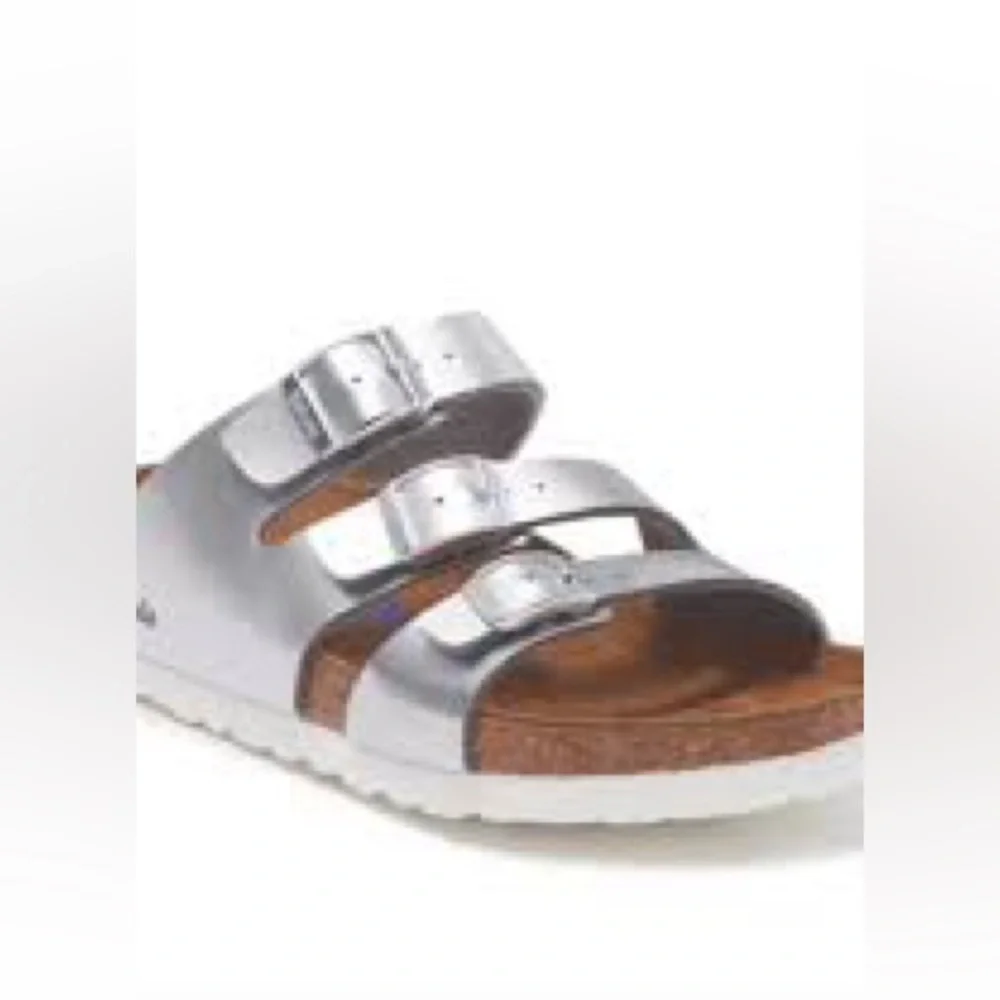 Betula Leo Silver Sandals by Birkenstock 38 - Picture 1 of 12